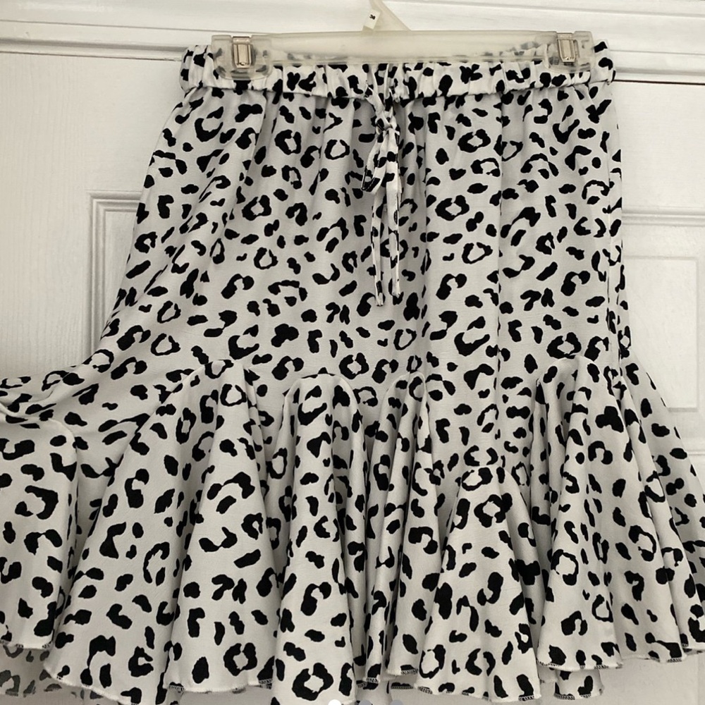 Black and white cheetah skirt